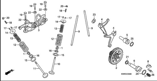 Valvula Escape Cgl125 Tool 2013-2023 14721-krf-s00 Honda