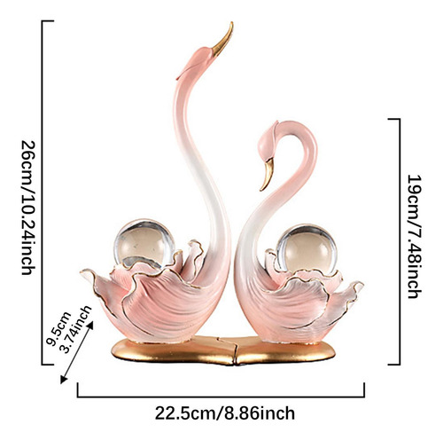 2 Piezas Figuras De Cisne Escultura Manualidades De Rosa