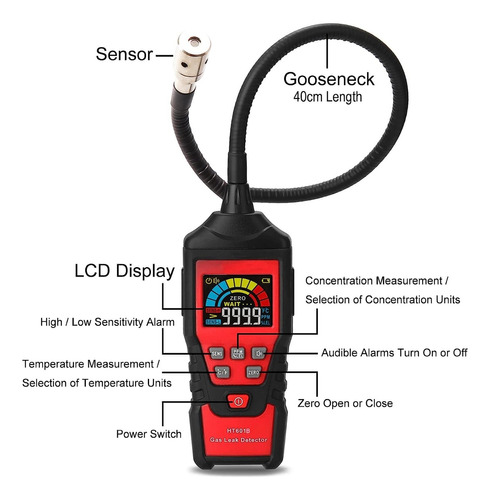 Ht601b Detector Fuga Gas Natural Benceno, Butano, Etanol, Et