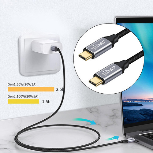 A Cable Usb C A Usb C De 3 M, Tipo C3.1 Gen2, 10 Gb, Carga
