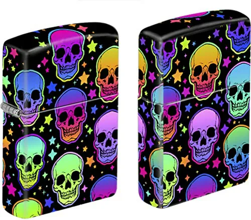 Encendedor Zippo Con Diseño De Calaveras Y Estrellas Fosfore