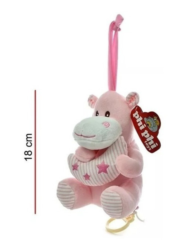 Cunero Musical Animalitos Rosa Y Celeste 18 Cm Phi Phi Toys