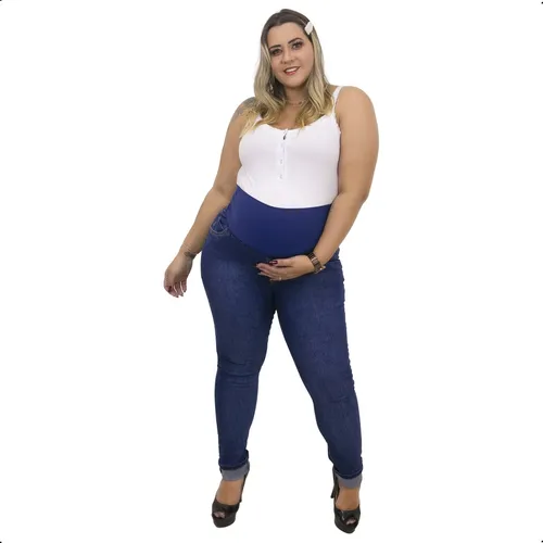 Calça jeans best sale gestante mercado livre