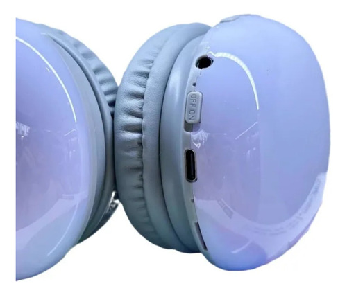 Auricular Vincha Luz Led Bluetooth Inalámbrico Rgb Pm860 Gris