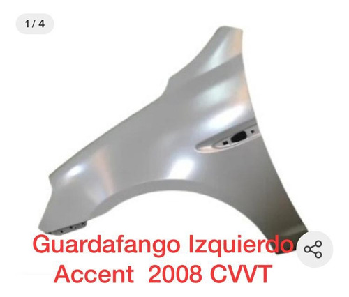 Guardafango Delantero Izquierdo Accent Cvvt 2008-2009