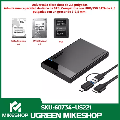 Caja Disco Duro Externa 2.5p Usb 3.1 Hdd Ssd - Usb C/ Ugreen