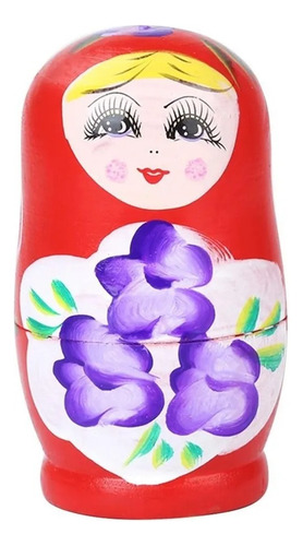 Muñeca Juguete Rusa Matrioska Artesanal Madera Pintada Mano Color Color Al Azar