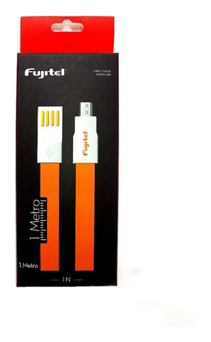 Cable Fujitel Usb A Micro Usb 1mt Plano Imantado Naranja Fx