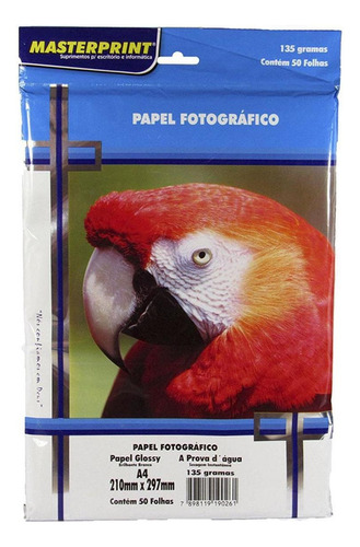 Papel Fotográfico 135 Gramas Glossy Masterprint A4 500folhas Cor Outro