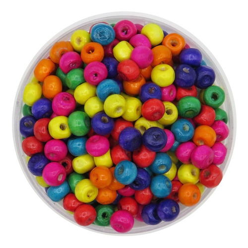 Imagen 1 de 6 de 300 Cuentas De Madera Bolita 6 Mm El Mejor Precio!! Colores