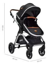 Comprar Coche Cuna Para Bebe Tipo Moises Compacto Priori Kansas Color Negro Chasis Plateado