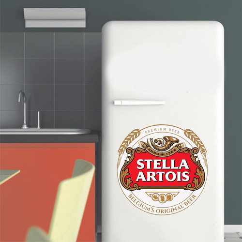 Adesivo Parede Geladeira Cozinha Cerveja Logo Stella Artois