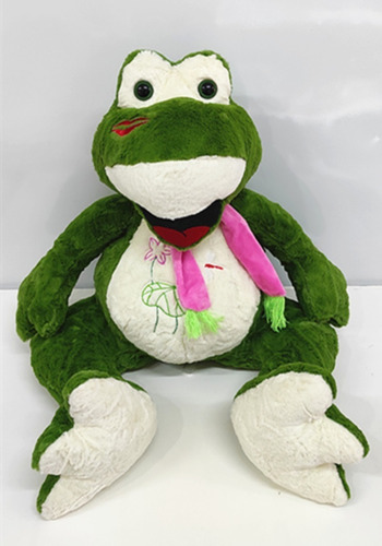 Peluche Rana Con Bufanda Sentada 45cm