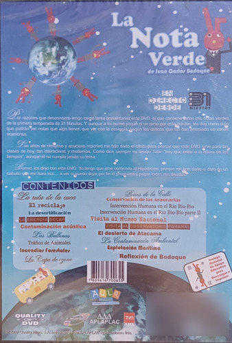 La Nota Verde Juan Carlos Bodoque 31 Minutos- Dvd ( Nuevo )