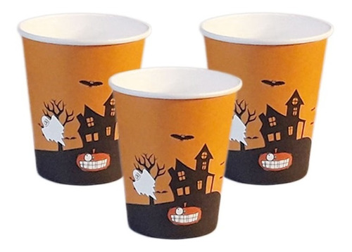 Pack 6 Uds Vaso De Cartón Con Diseño Halloween