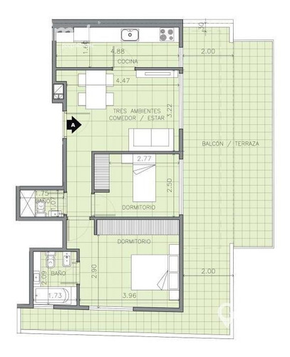 Imagen 22 de 22 de Aguero Y Cordoba Tres Ambientes Con Gran Balcón Terraza .vista Panorámica.amenities .apto Prof