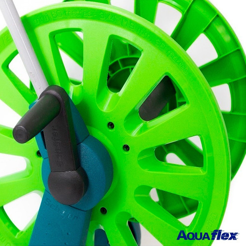 Imagen 4 de 8 de Kit Carro Manguera Riego Mallada 20mt 1/2 2112 Aquaflex Cuot