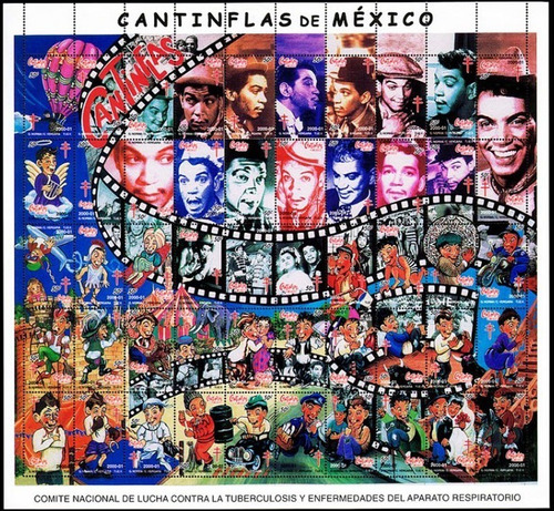 Mexico 2000 Cantinflas Planilla De 50 Timbres Dif. Mint Fi