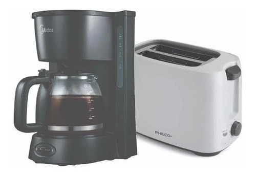 Combo Tostadora Philco 94to20pw Y Cafetera Midea Cm-110bar1