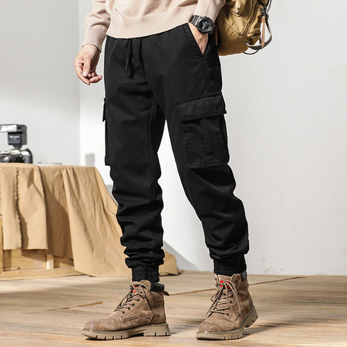 Mz Pantalón Jogger Bolsas Cargo Casual Cómodo Gabardina