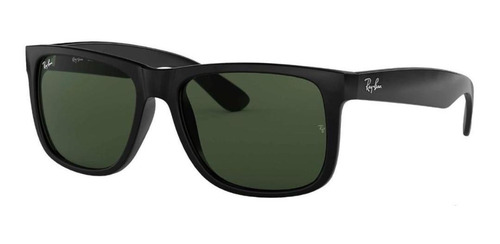 Imagen 1 de 4 de Anteojos de sol Ray-Ban Justin Classic Standard con marco de nailon color polished black, lente dark green de policarbonato clásica, varilla polished black de nailon - RB4165