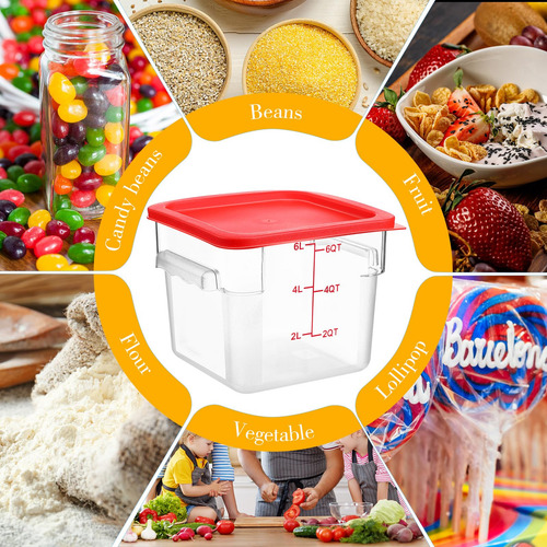 6 Juegos Contenedores De Almacenamiento De Alimentos Cuadrad