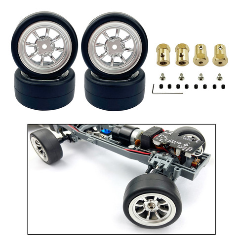 Neumáticos De Goma Rc Para Wpl D12 Rc Adaptador De Oro