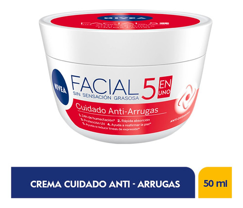 Crema Facial Nivea Cuidado Anti-arrugas 5 En 1 X 50ml