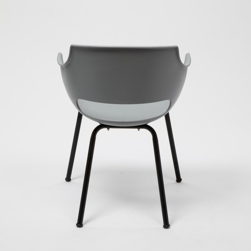 Silla Diseño Frida Alto Impacto Patas Negras Rossi Estructura De La Silla Gris