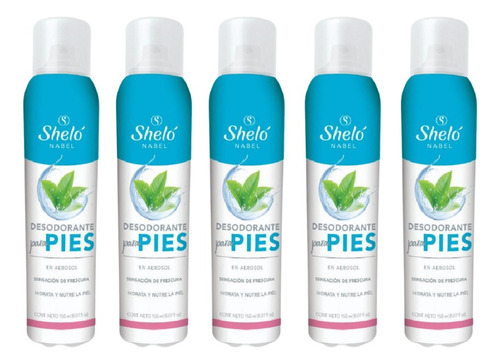 5 Pack Desodorante Para Pies Shelo