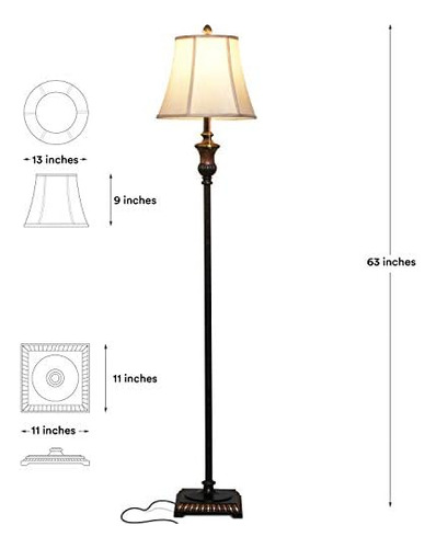 Lámpara De Pie Led Sophia, Lámpara Alta Con Pantalla De Tela