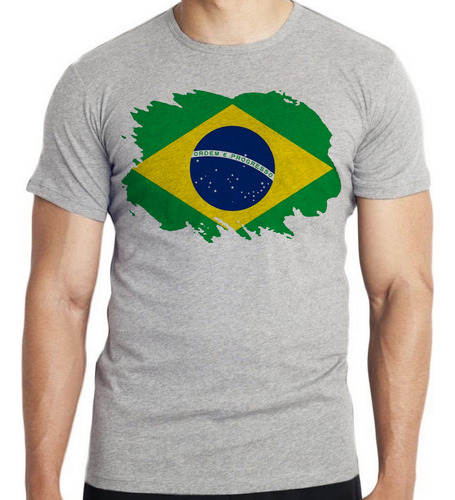 Camiseta Infantil Até Adulto Bandeira Brasil Brasileira
