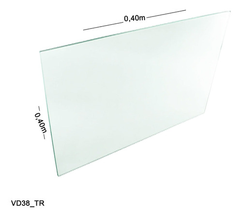 Vidro Modulado 4mm - 0,40 X 0,40m - Incolor