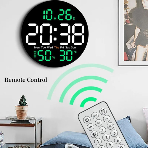 Reloj De Pared Silencioso Led Digital Simple De 10 Pulgadas