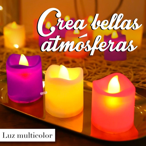 Set 3 Pcs Vela Led Luz Rgb Decorar Fiesta Colores Dzlz-04
