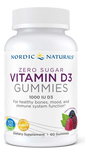 Nordic Naturals Gomitas De Vitamina D3 Sin Azcar, Bayas Silv