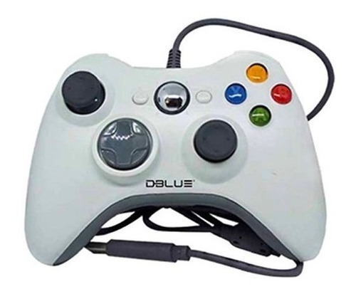 Joystick De Xbox 360 Alternativo Con Cable Dblue Blanco