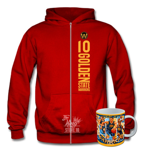 Poleron Con Cierre + Taza, Diseño Original De Golden State Warriors The King Store 10