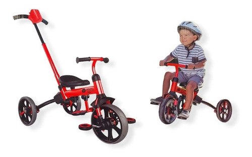 Triciclo Yvolution Y Velo Flippa 4 En 1 Roja Bicicleta