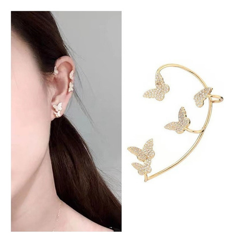 Pendientes Mariposa Diamantes Para Mujer Sin Oreja Per 2pcs