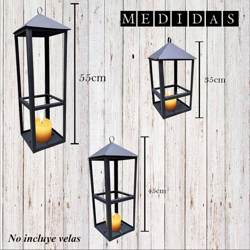 Set Fanales De Metal - Faroles Para Velas Set3