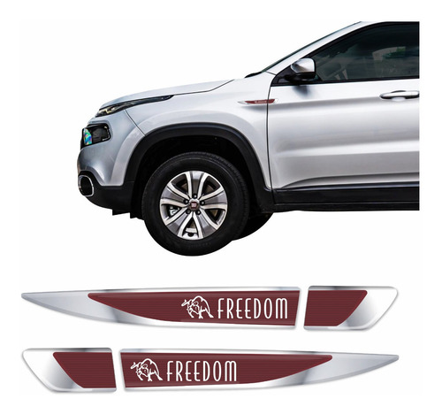 Kit Adesivo Aplique Fiat Toro Freedom Emblema Resinado Res09