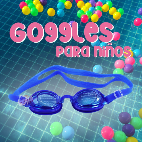 Imagen 7 de 8 de Gogles Infantiles Alberca Antivaho Estuche Natacion 10178
