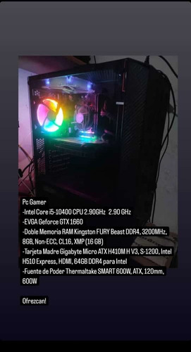 Pc Gamer Intel Core I5-10400 Cpu 2.90ghz