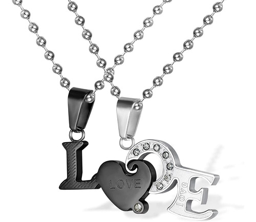 Cooluck Matching Necklace For Her And Him: Stainless Steel L