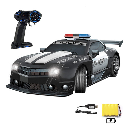 Haktoys Coche De Polica A Control Remoto De Alta Velocidad C