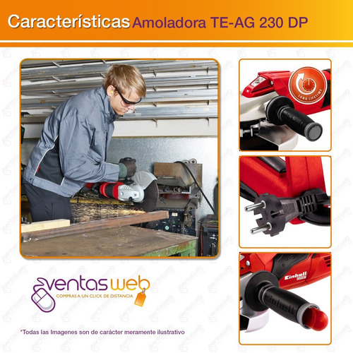 Amoladora Profesional 9 Pulgadas 230 Mm Einhell Blindada
