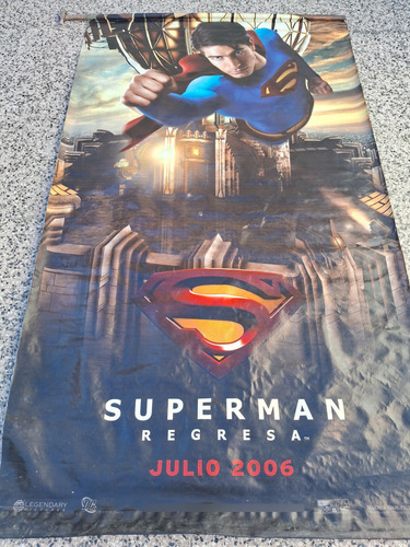 Cartel De Cine Original. Superman Regresa 2006. Gran Tamaño. Azul (Usado)