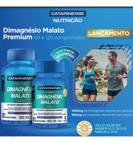 Dimagnésio Malato Premium Catarinense Com 60 Comprimidos