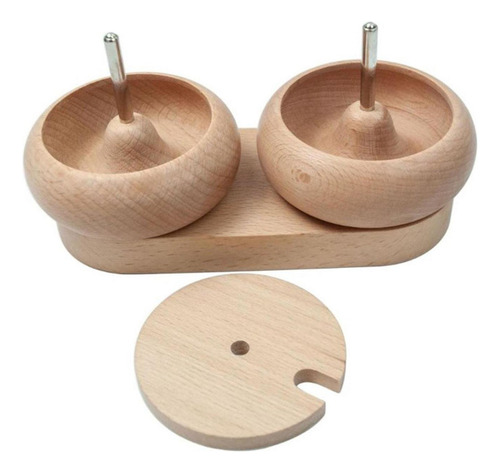 Xyz Cuenco Doble De Madera Para Cuentas Spiner, Cargador De